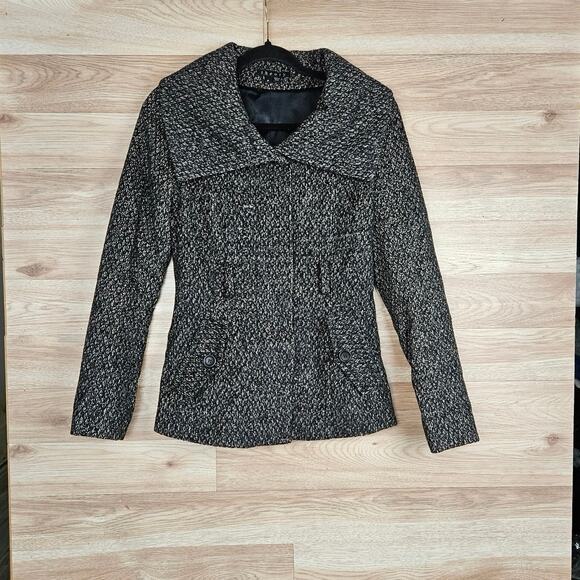 Theory‎ Wool Silk Angora Blend Black White Coat Size P XS/S - Picture 1 of 8